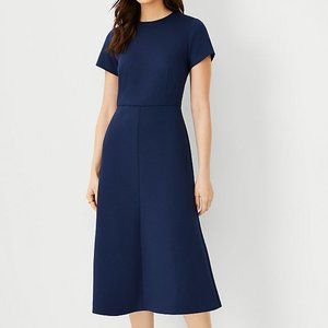 Ann Taylor - The Petite Midi Flare Dress in Double Knit - Pure Sapphire